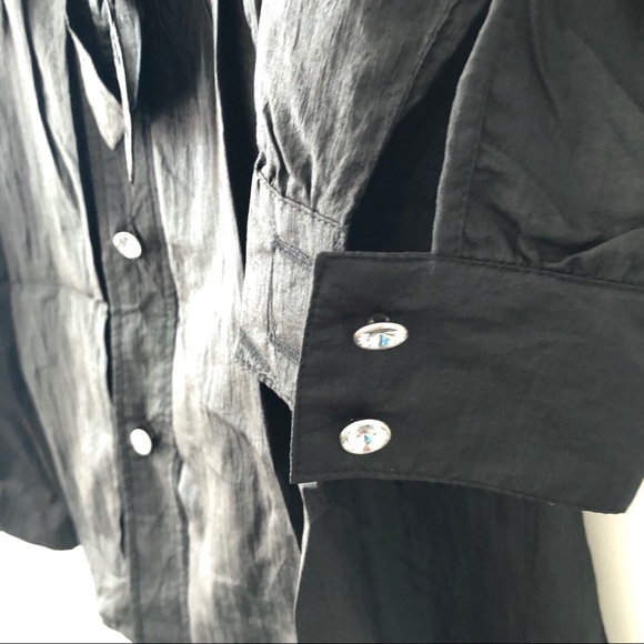 Outfitters Black Long Sleeve Dress Crystal Buttons - Picture 4 of 10